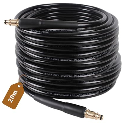 MIPIACE 20M Tubo Flessibile ad Alta Pressione per Kärcher con Connettore Rapido Tubo Flessibile per Idropulitrice K2 K3 K4 K5 K7 Tubo di Ricambio ad Alta Pressione per Pulizia Auto Strada