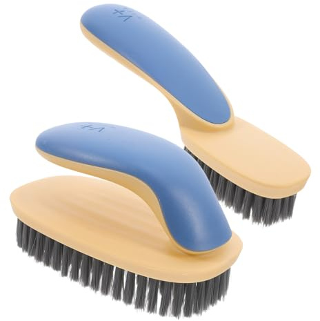 NOLITOY Lot De 2 Brosses Multifonctions à Poils Souples pour Nettoyage Chaussures Et Linge, Ensemble Maison Polyvalent, Couleurs Jaune Et Bleu, Adaptées à Divers Tissus