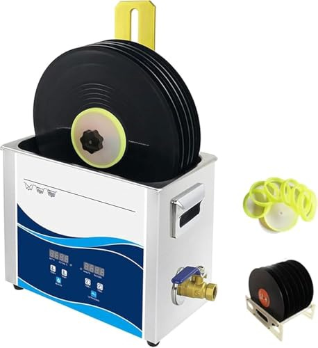 Vinyl Record Cleaner Ultrasonic System with Degas, Automatic Rotation, Adjustable Temperature and Timing for 7-inch/12-inch Records