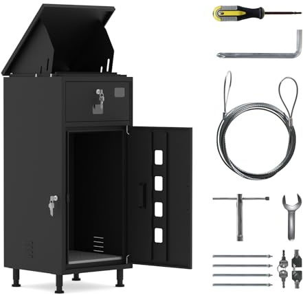 Buzon Grande Exterior Paquetes,Cajas de Entrega de Paquetes Para Exteriores de Acero Inoxidable Con Función Impermeable y Antirrobo Adecuado para patios, centros comerciales, oficinas de correos