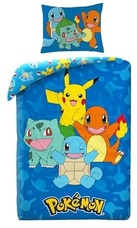 Parure de Lit Pokémon Officielle en Microfibre 140x200 cm + 65x65 cm (A)