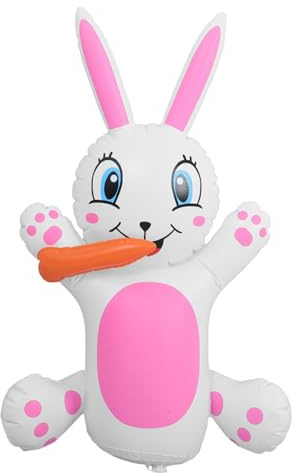 Gatuida Coniglietto Gonfiabile di Pasqua Decorazione Esterna con Carota Figura Aeriforme per Cortile Giardino Festa Pasqua Ornamentazione Riutilizzabile