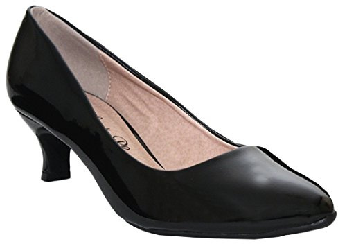 Comfort Plus Ladies Womens Kitten Heel Court Shoes Low Mid Heel Flexi Sole Wide E Fitting Classic Smart Casual Formal Work Office Outdoor All Occasions Wider Fit Comfortable Slip On