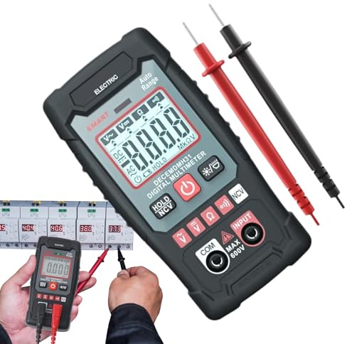 Multimetro Digitale - Strumento di Misurazione Automatica della Tensione - Misuratore Elettrico Digitale AC DC Per Industria Idraulica Riparazione Auto Installazione Elettrodomestici | Utilizzo Domest