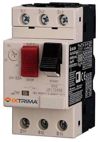 Ixtrima Protection de moteur thermique réglable 24-32 A GV2 3P protection moteur tripolaire