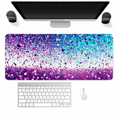 Tainrun Alfombrilla De Ratón Gaming Grande, 1500x800mm Alfombrilla Escritorio XXL Mejora la Precisión y la Velocidad, con Base de Goma Antideslizante Mousepad para PC y Portátil (Fragmentos morados)