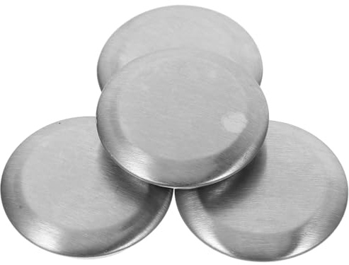 Lurrose Bouchons en Acier Inoxydable pour Éviers Cuisine 4 Pièces 3,2X3,2 CM Cache-Trou pour Distributeur de Savonnette Intégré Protection Débris pour Usage Domestique