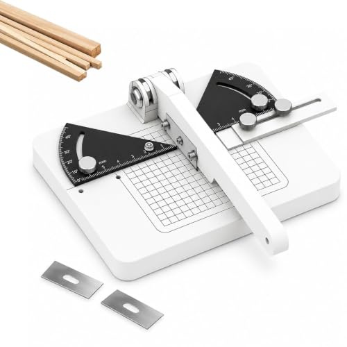 Cortador de Ángulo Manual Cizalla Ajustable 45 Grados Hoja Espesor 0.23mm Máquina for Cortar Tiras Madera Construcción Modelismo Naval