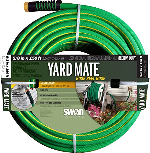 Swan Products SNHR58150 Yard Mate Easy Reel Lightweight Hose 150' x 5/8, Green