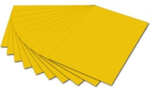 folia 6415 - Tonpapier goldgelb, DIN A4, 130 g/qm, 100 Blatt, zum Basteln und kreativen Gestalten von Karten, Fensterbildern und für Scrapbooking