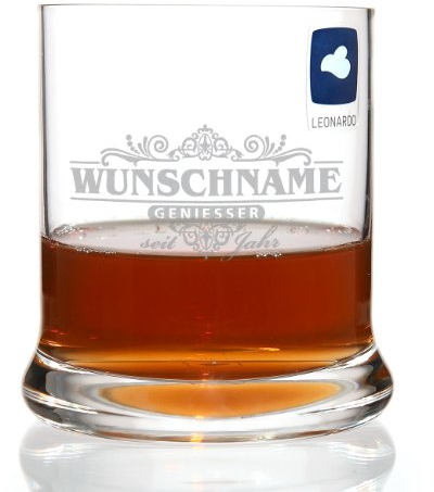 Leonardo Whisky Glas - Motiv: Geniesser limited - mit kostenloser Gravur des Namens + Geburtsjahr