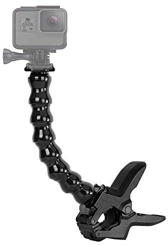 Eyeon Jaws Flex Clamp Mount Clamp Mount Accessory Holder with Adjustable Gooseneck Arm for GoPro 2018 7 6 5 4 3, Xiaomi YI 4K, SJCAM, Campark, APEMAN, Crosstour, Victure Camera