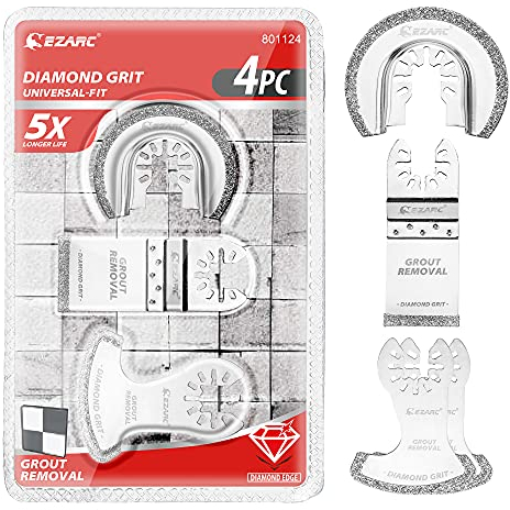 EZARC Lame oscillante diamantée, lames de scie multi-outils, précises pour enlever le mortier de joint, pack de 4