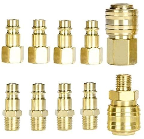 Adamyee 10 stk Euro Druckluft-Schnellkupplung 1/4 BSP für Schläuche - Ideal für Kompressoren und Luftschläuche