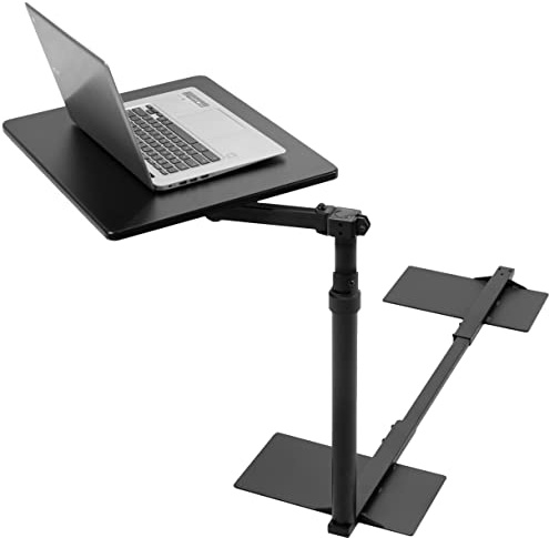 VIVO DESK-ST01C Drehtisch über der Couch, Laptop-Schreibtisch für Remote-Arbeit, tragbarer Liegestuhl mit höhenverstellbarem Schwenkarm, Schwarz, 51 cm