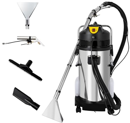 TTONSUE 40L Commercial Carpet Cleaner, 3 in 1 Multi-Purpose Wet Dry Vacuum Cleaner Portable Carpet Cleaning Machine, 110V 1034W Sofa Curtains Vacuum Extractor Dust Cleaner Collector -40L(Two Packages)