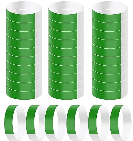 Vicloon Evenemangsarmband, 300 st papper som armband, pappersarmband neon armband festivalarmband för evenemang armband fest armband för evenemang klubbar lätta konsert armband grön