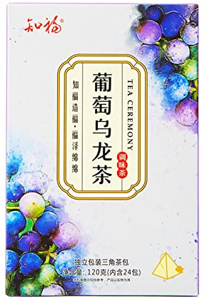 Tè Oolong All'Uva (120G/4.2Oz), Sapore Fruttato e Gusto Delicato, Colore Brillante, Sacchetto Triangolare Individuale, Tè Ai Fiori Tè Alla Frutta per Nutrimento e Protezione del Fegato