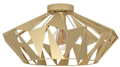 EGLO Deckenlampe Carlton, Deckenleuchte im Retro Design | Vintage Wohnzimmerlampe aus Metall in Gold, Lampe Decke, Flurlampe mit E27 Fassung