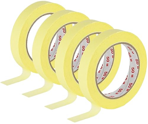 derendo Profi Malerkrepp 19 mm x 50 m, UV-beständiges Maler 4er Set | Abklebeband für Präzisionsarbeit, Lackierband & Abdeckband für gestochen scharfe Farbkanten
