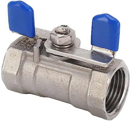 Candeon 1/2 NPT Mini Stainless Steel Ball Valve, Full Bore, Butterfly Handle, 304 Stainless Steel, DN15, 1000psi, Water, Oil, Gas