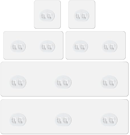 WLLHYF 6 ganchos adhesivos de ducha de repuesto adhesivos, tira de gancho transparente fuerte, impermeable, organizador sin perforación para soporte de jabón, estantes de cocina, estantes de esquina