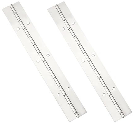 Qrity 2 Pezzi Cerniera Pianoforte, Cerniere in Inox, Cerniera per Mobili, 400mm (16 Inch) Cerniera Lunga, per Porte, Pianoforte, Armadietti, Argento