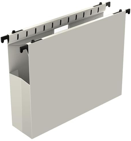 Ansook Extra Capacity Plastic Hanging File Folders Letter Size, 12 Pack Poly Bottom Reinforced Hang Folders, Heavy Duty 2 Inch Pocket Hanging Folder, Side Seal Hanging Folders,Grey