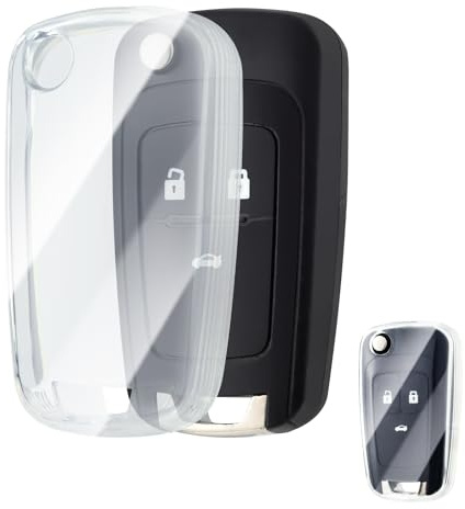 OFFCURVE Schlüsselhülle Transparent Autoschlüssel Hülle, Schlüsselcover Schlüsselgehäuse für Chevrolet Aveo Spark Cruze Opel Vauxhall Adam Cascada Mokka Astra Buick Regal Lacrosse