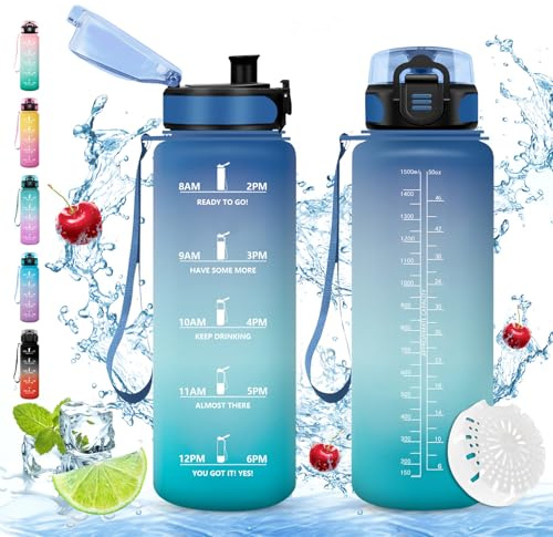 Vikaster große trinkflasche, 1500ml BPA-frei, Auslaufsicher, Trinkflasche Kohlensäure Geeignet, Wasserflasche sport für Fahrrad, Fitness, Outdoor