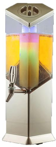 Dispensador De Cerveza Con Tubo De Hielo De Torre De Cerveza Dispensador De Bebidas De Mesa De Gran Capacidad De 3 Litros Dispensador De Alcohol Con Luz LED Dispensador De Torre De Bebidas De Jugo(Cha