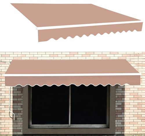 XUOUP Einziehbar Markisenbespannung Canvas （Nur Stoff） Ersatzstoff Terrasse Markise Tuch 100% Polyesterfaser Sonnenschutz Wasserdicht Reißfest Markisentuch,5×3.5m（196×137in）
