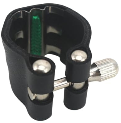 Abrazadera para Saxofón Ligadura De Cuero Para Saxofón Alto Con Tornillo | Abrazadera para Clip de Abrazadera de Boquilla Alto, Correa de Cuero y Sujetador Ajustable de Tornillo Único