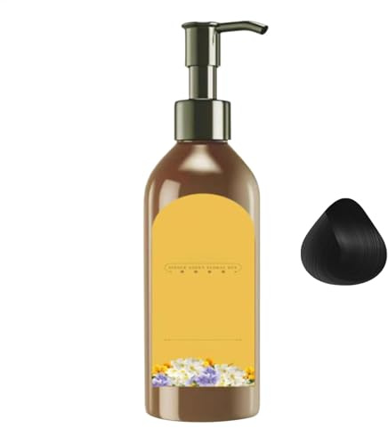 Shampoo Tintura Per Capelli Scuri, Tintura Vegetale, Tintura Floreale Con Fragranza Floreale Monodose - Tintura Floreale Monodose A Base Vegetale, Tintura Per Capelli Neri Per Donne, Adulti, Tintura