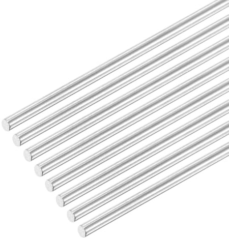 QUARKZMAN 8 stycken rostfria stavar metallstavar, 1,5 mm x 420 mm massiva vågstavar 304 rostfritt stål rund stång solid rundstång för gör-det-självare gör-det-själv bil flygplan hantverksmodell