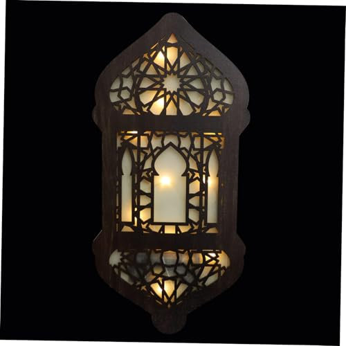 DOITOOL Wandbehang Aus Holz Mit Licht Einzigartiges Ornament Für Die Heimdekoration Für Festivals
