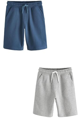 NEXT Jungen Standard Schlichte Jersey-Shorts Blau/Grau 116