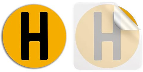 Distintivo Vehiculo Historico para el Parabrisas - Adhesivo Legal para Coches Históricos - Adhesivo Amarillo Reflectante H para Vehiculos Clasicos (Para interior del parabrisas, 9,7 cm)