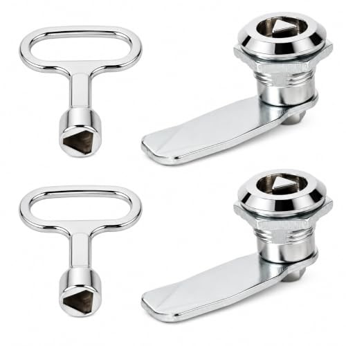 2-Piece Electric Gas Meter Box Lock, Zinc Alloy Cam Lock, 3/4 | Waterproof rust-proof lock with triangle key, for 3/8 panel, easy to install, secure outdoor utility cabinet hardware