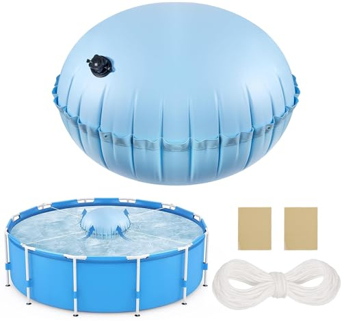 Cuscino Piscina Invernale 160 ×160CM,Cuscino Piscina Rotondo,Cuscino Gonfiabile Invernale Piscina Con Parti Di Ricambio,15M Corda,Per La Copertura Piscina,Invernale per Piscina