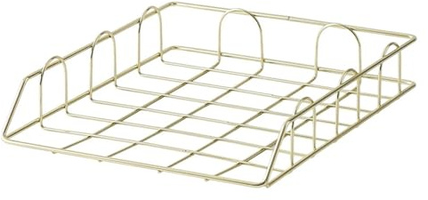 Stapelbares Papierfach aus Metall for den Schreibtisch, Roségold, Briefablagen for Akten, fürs Büro(Gold)