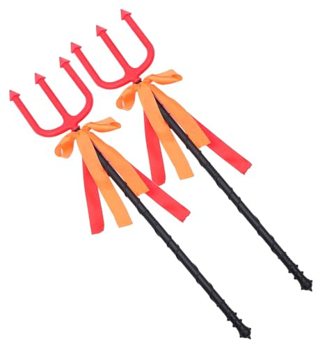 Gatuida 2 pezzi Forcone Demone Halloween Prop Leggero e Realistico per Masquerade e Cosplay Accessorio Carnevale Tema Demoni