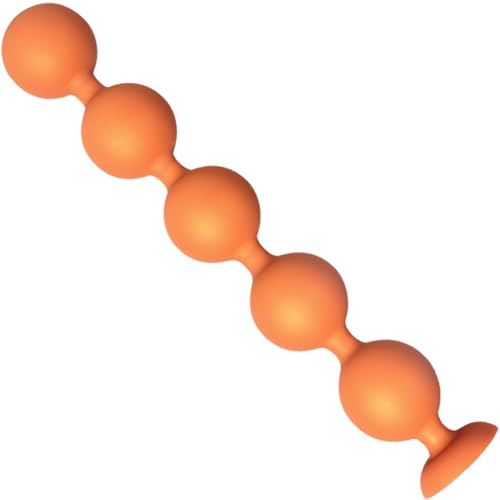 Silicone Anal Beads Chain – Anal Balls Diameter 1.96-inch Anal Beads Pump Ball Butt Plug - Silicone Graduated Spheres with Suction Base (M)