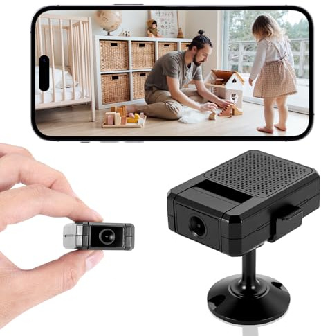 Mini Caméra Espion, 1080P HD Caméra Surveillance WiFi Interieur/Extérieur avec Objectif pivotant à 180°, Camera de Vision Nocturne avec Détecteur de Mouvement, Pour Transmission en Direct -Type C