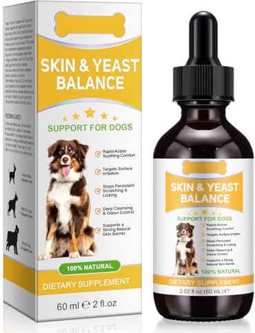 NKKOBSLE Yeast Balance Support for dogs, Advanced Dog Itchy Skin Care & Ear Cleanser – Natural Support During Seasonal Changes – Fast-Acting Soothing Care for Sensitive Skin - 60ml