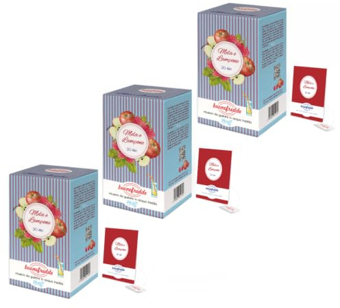 Buonefredde | Tè Freddo Mela Lampone 3 x 20 Filtri Monodose Infusione Freddo | Tisana Fredda Fruttata Dolce Bevanda Freddante | Tisana Rinfrescante Istantanea Senza Zuccheri Infuso Naturale Estate
