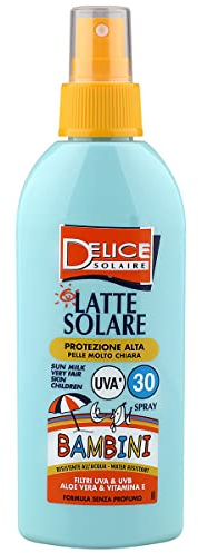 Delice Solaire Latte Solare Spray per Bambini con SPF30 e Filtri UVA/UVB, 150ml