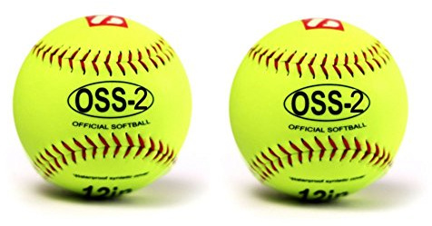 BARNETT OSS-2 övning softballboll, mjuk beröring, storlek 30,5 cm, gul, 2 stycken