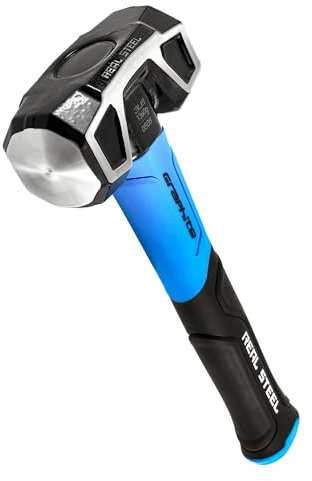 REAL STEEL 0508 Rubber Grip Forged Jacketed Graphite Drilling Sledge Hammer for Striking 3 lb