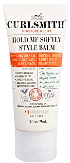 Curlsmith - Hold Me Softly Style Balm - Vegan Soft Hold Styling Cream for Wavy and Curly Hair, Natural Look (59ml)